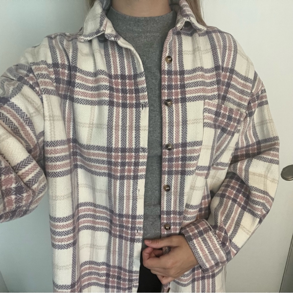 Style Rack Wool Blend Plaid Shacket